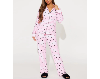 Long Sleeve Set with Lapel Collar